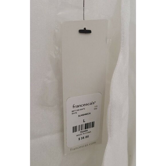 NEW Jun & Ivy Francesca's Women's Sleeveless Tank Blouse Front Tie Scallop Sz L - Picture 6 of 10